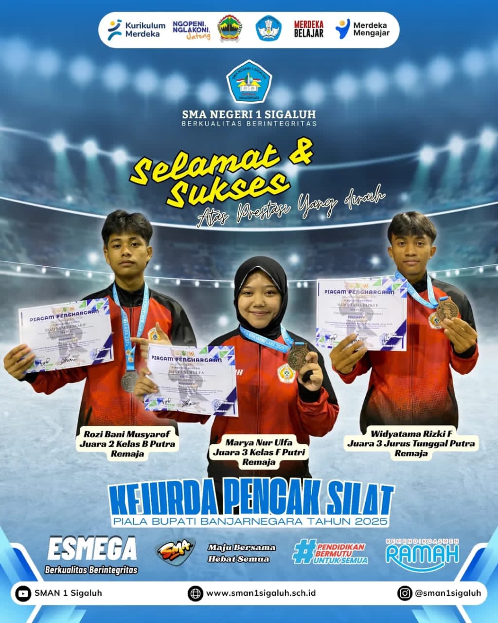 SMAN 1 Sigaluh Meraih Prestasi: Perjalanan Siswa Berbakat di Dunia Silat